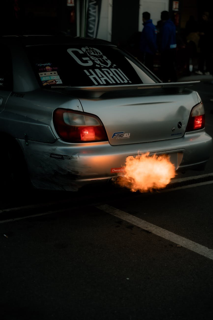 racing car exhaust flame
