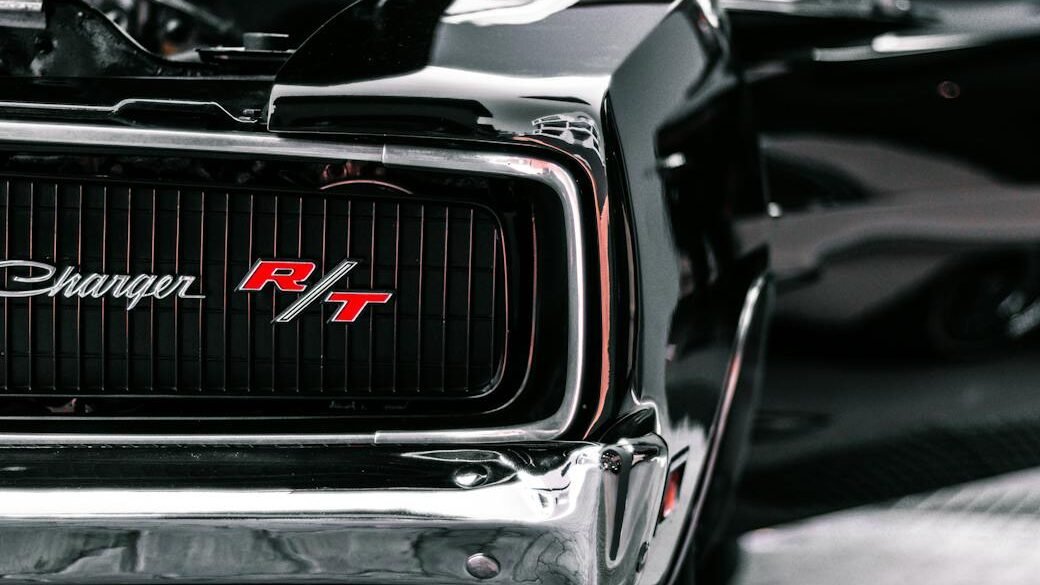 close up of dodge charger