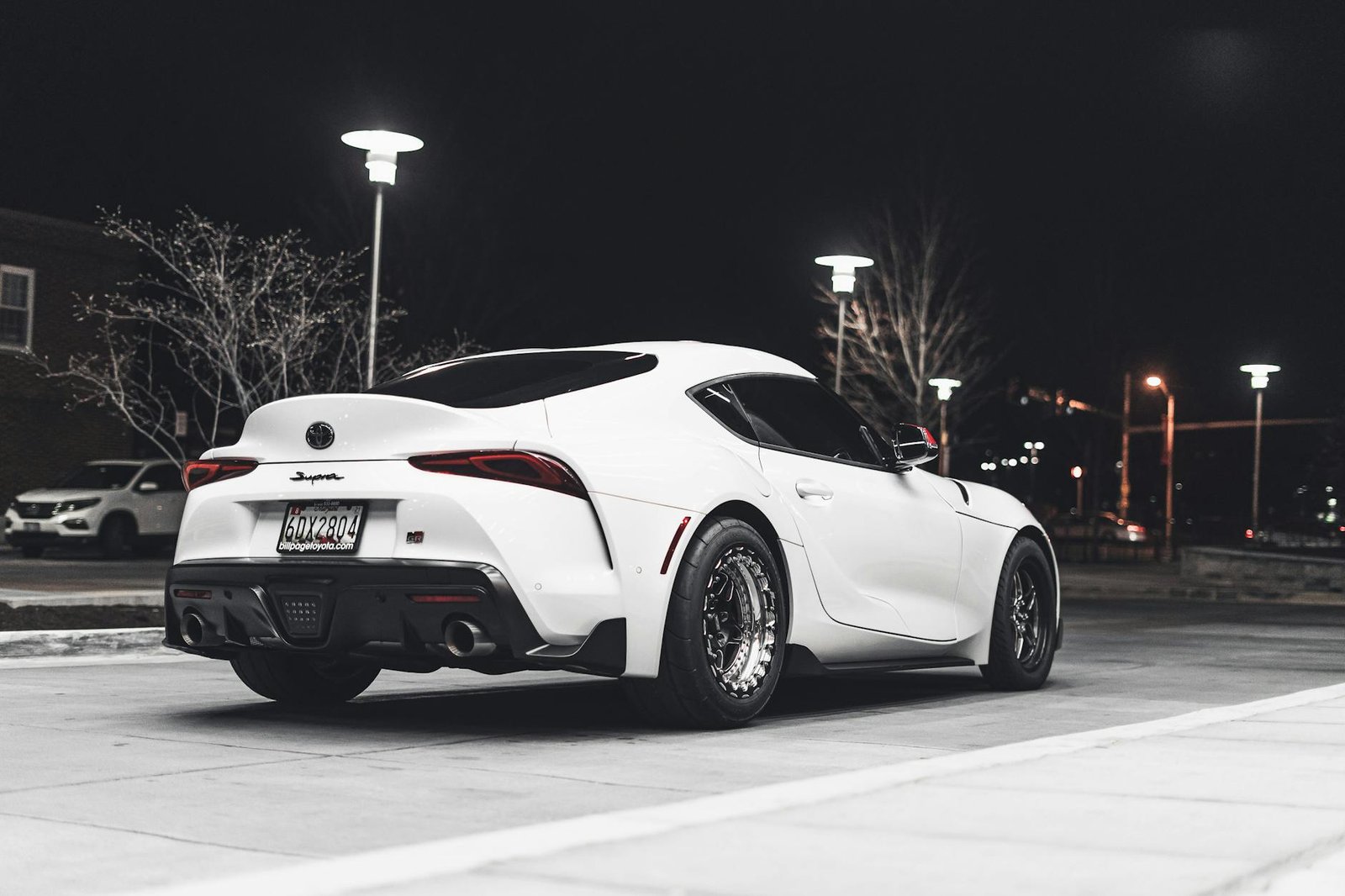 Photo of a toyota supra. Rear view.