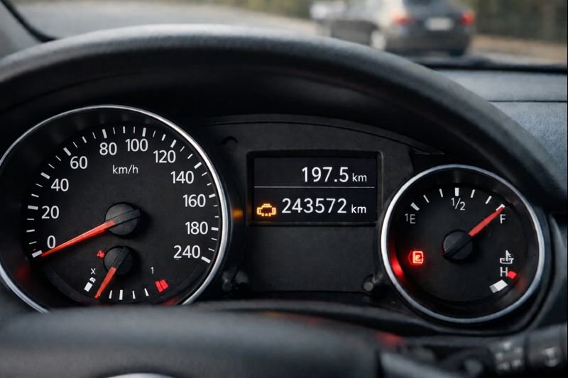 kilométrage voiture affiché sur un compteur automobile
